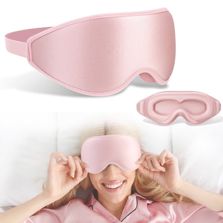 DEIKAL 3D Memory Foam Soft and Skin Friendly Sleep Eye Mask for Insomnia, Pink, 1 Pack