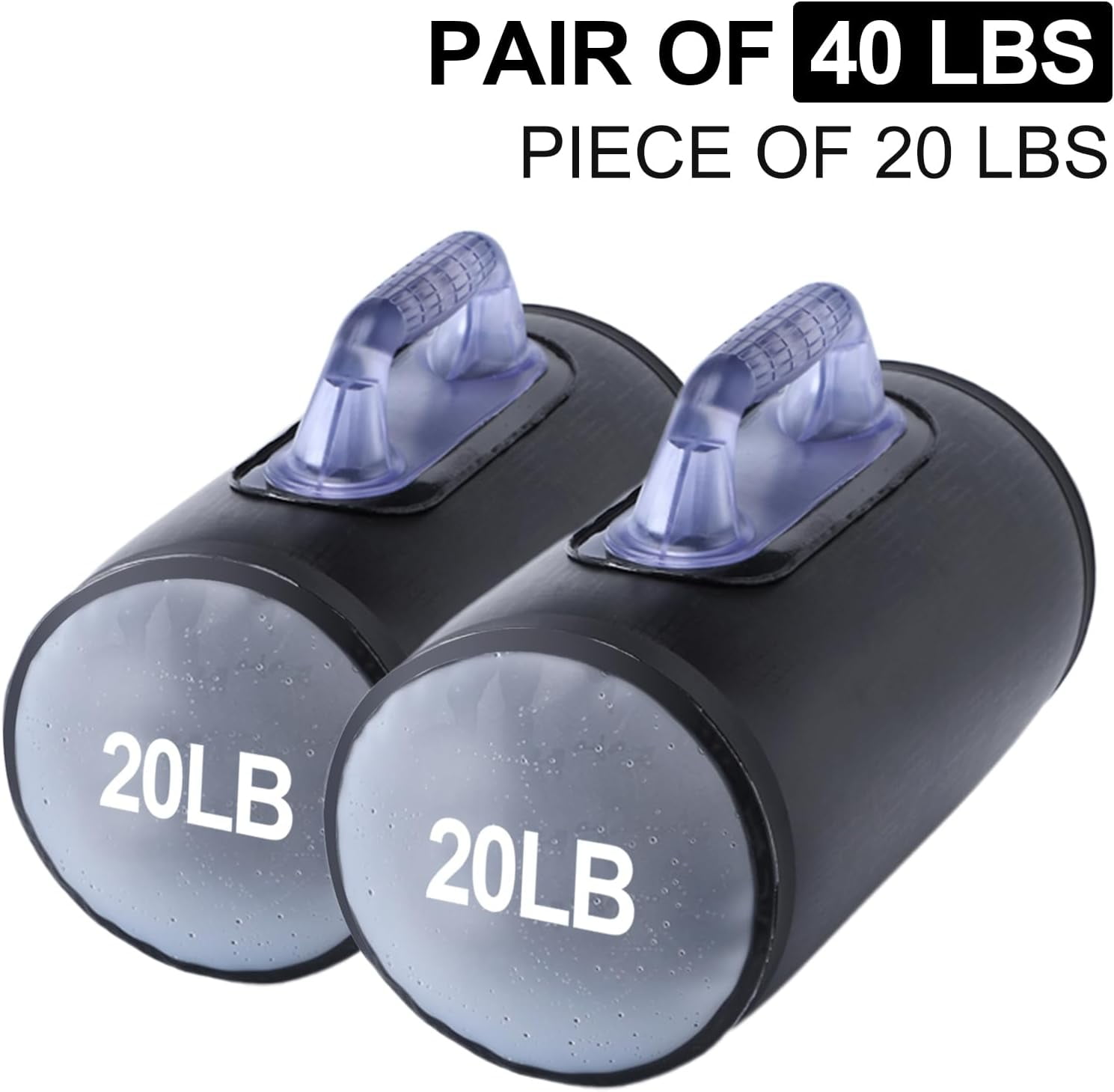 DEIRIS Water Filled Dumbbells Set - Adjustable Weights up to 40lbs, Portable Travel Fitness Equipment for Home Gym & Strength Training