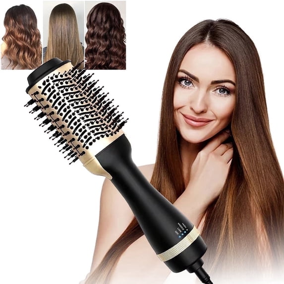 DEISNGB Hair Dryer Brush, Upgraded 4 in 1 Hair Dryer Brush, Blow Dryer Brush in One with Negative Ion Anti-Frizz Ceramic Titanium Barrel Hot Air Brush, Hair Straightener Brush