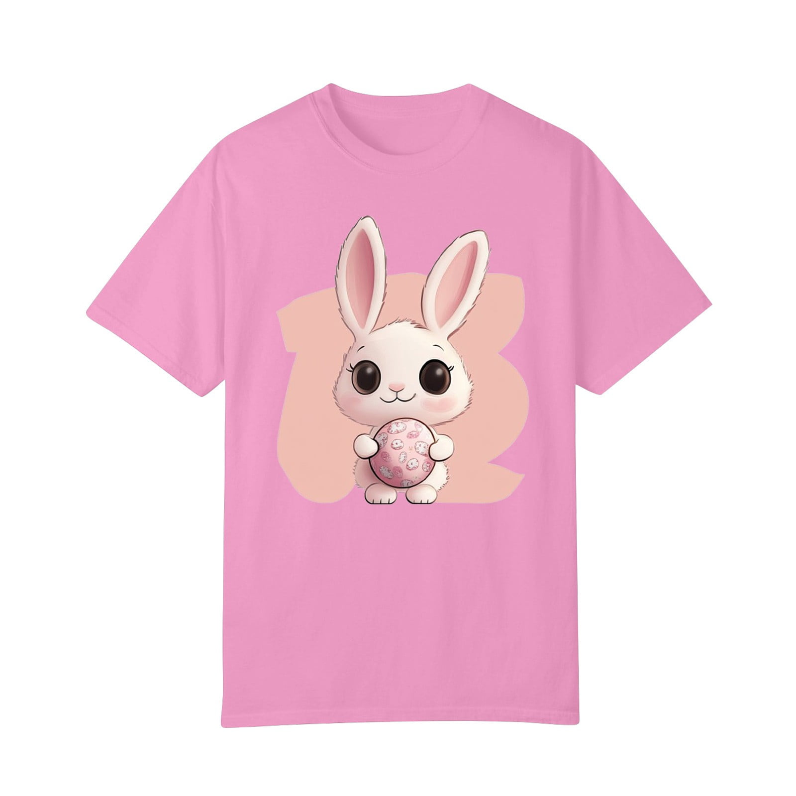 DEJUPE Easter Decorations Adorable Pink Bunny Graphic T-Shirt for Kids ...