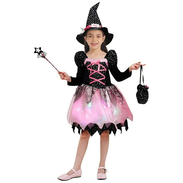 DEJUPE Halloween Costumes, Kids Girls Witch Costume Long Sleeves Dress