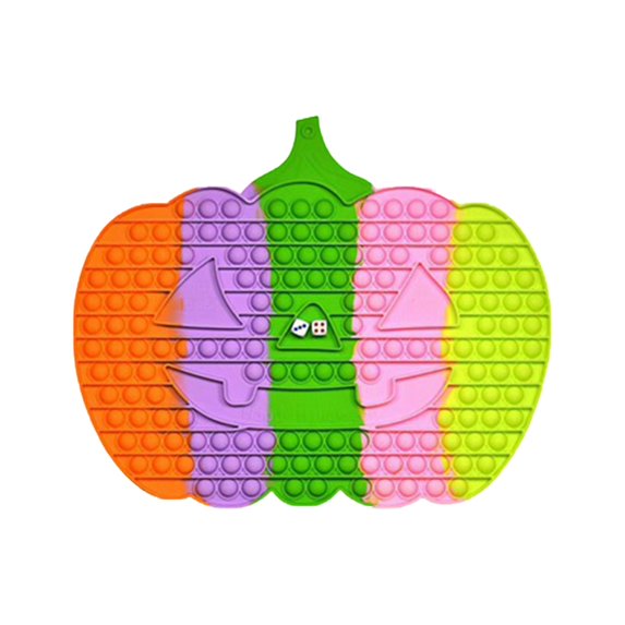 DEJUPE Halloween Decorations Halloween Pumpkin Silicone Push Pop Bubble Sensory Toy Halloween Desktop Pumpkin Squishy Popper Squeeze Anxiety Reliever Toy Gift, #02