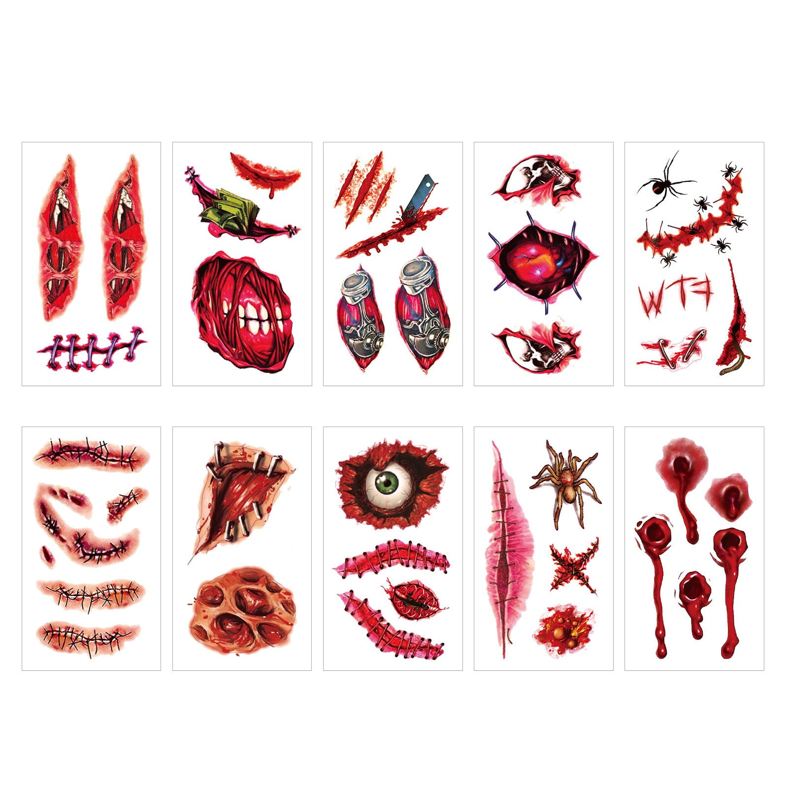 Polyester Skin Sticker DEJUPE Halloween Decorations, Halloween Skin Stickers Wound Skin ...