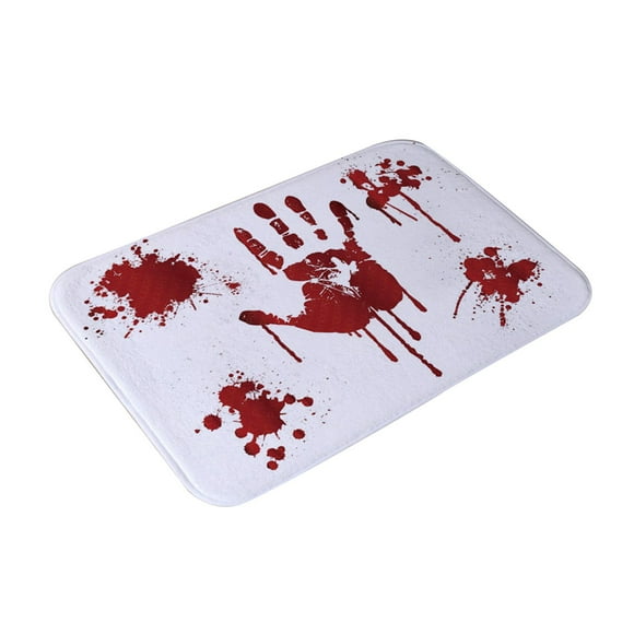 DEJUPE Halloween Door Mat, Halloween Doormat Blanket Halloween Blood Footprints Floor Mat Kitchen Bedroom Door Printing Living Room, Low-Profile Switch Rug Mats Horror Rug A, 23.6x15.7 in