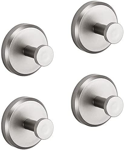Brushed Nickel Suction Cup Hooks for Bathroom and Kitchen