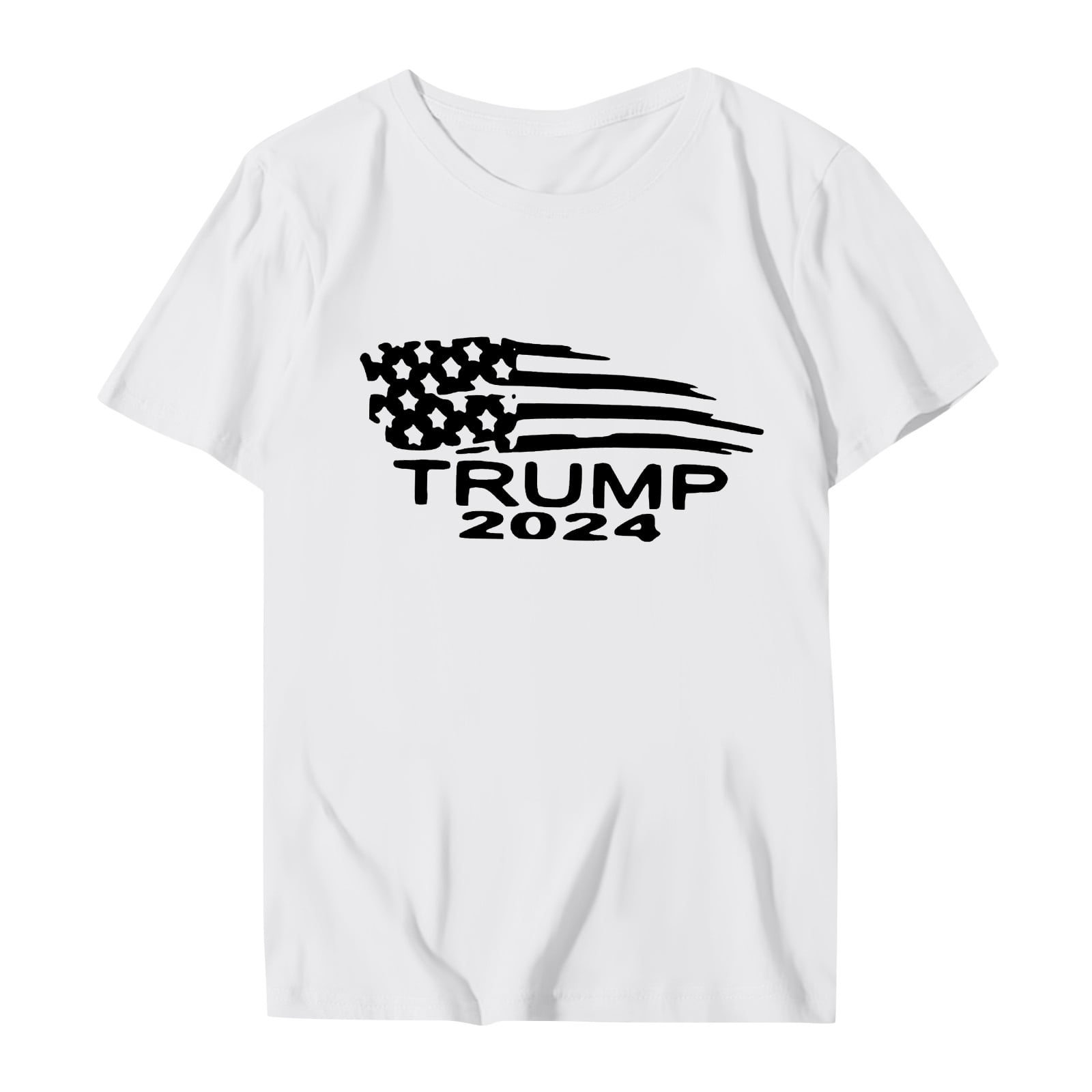 DEJUPE Trump Casual Short Sleeved Trump Printed Round Neck Tshirt Top