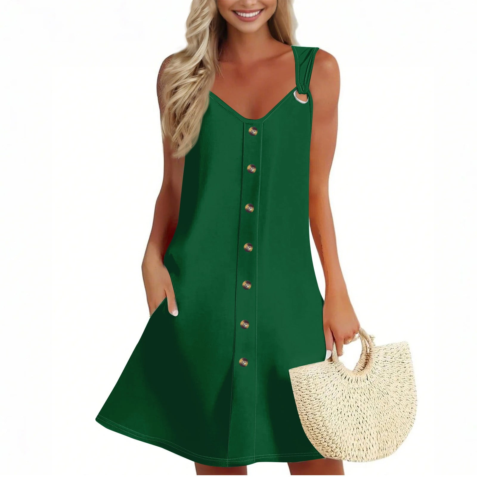 Summer Women Sleeveless Holiday Casual Beach Dress
