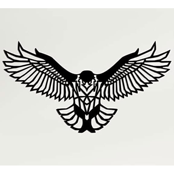DEKADRON Birds Metal Wall Art Works - Eagle - 3D Wall Silhouette Metal Wall Decor Home Office Decoration Bedroom Living Room Decor Sculpture Adler - Aigle - guila (18" W x 9" H/46x23cm)