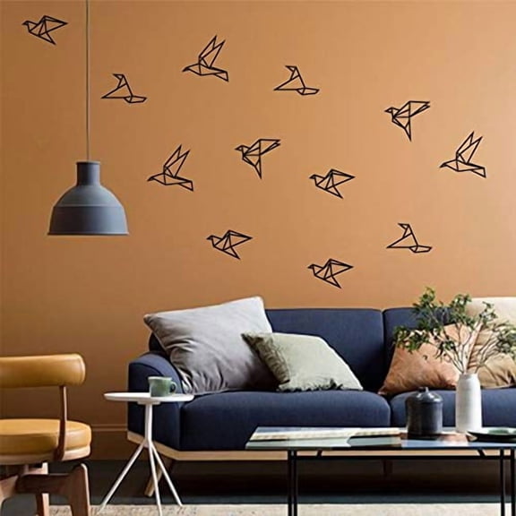 DEKADRON Metal Wall Art, Geometric Birds Art, Metal Wall Decor, Metal Birds Decor, Housewarming Gift, Minimalist Wall Art, (Set of 12)