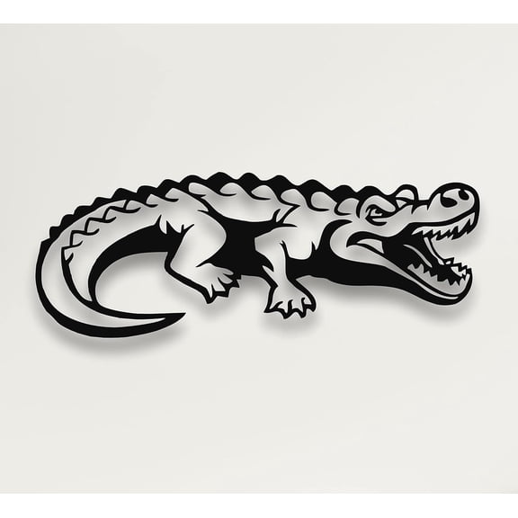 DEKADRON Metal Wall Art, Metal Alligator Art, Metal Crocodile, Metal Wall Decor, Interior Decoration, Animal Living Room Decor (18" W x 7.4" H / 45x19 cm)