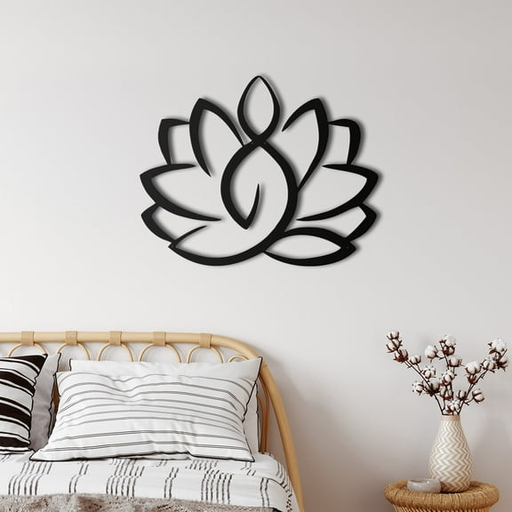 DEKADRON Metal Wall Decor, Lotus Flower,Home Decoration,Wall Sign, Metal Wall Art, Interior Decoration, Indoor Outdoor Hangings (*24" W x 19" H/60x49cm)