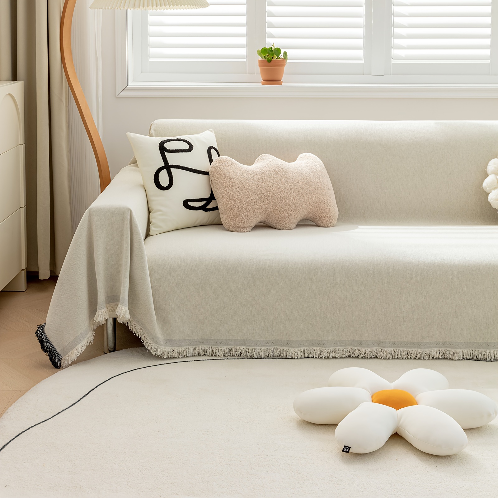 DEKAXI DEKAXID 91 inch Widened Sofa Cover Chenille Couch Blanket Cover