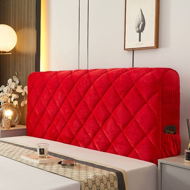 DEKAXI DEKAXID Soft Plush Bed Headboard Cover Warm Velvet All Inclusive