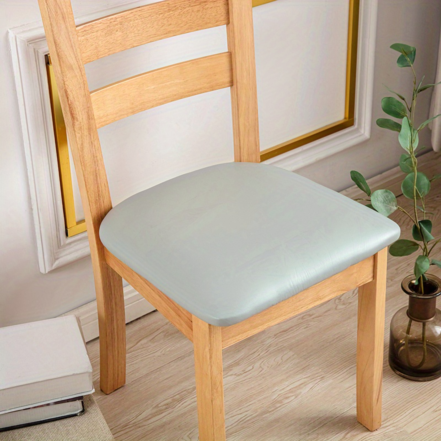 DEKAXID 4/6pcs PU Leather Dining Chair Slipcovers Removable