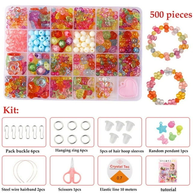 DEKAXID 500pcs DIY Handmade Beaded Children‘s Toy Creative Loose Spacer