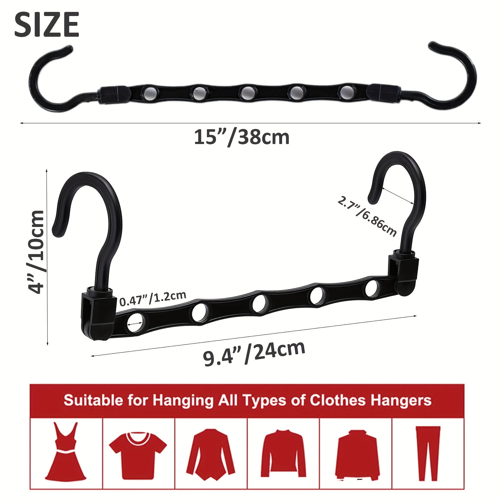 DEKAXID 7/12 Pack Premium Magic Hangers 5Hole Sturdy Closet
