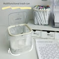 DEKAXID Compact Transparent Desktop Trash Can with PresstoOpen Lid