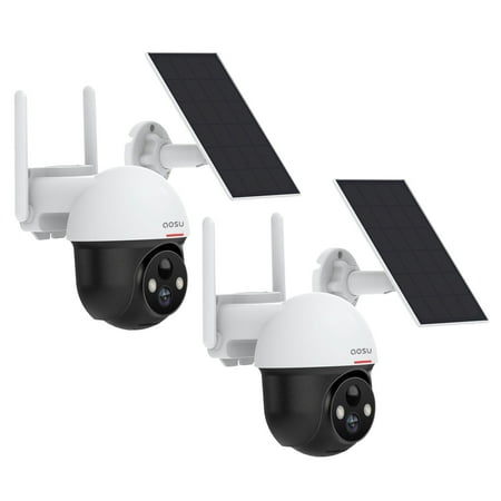 DEKCO Outdoor Solar Home Security Dome Camera w/ WiFi & Alarm (2 Pack)