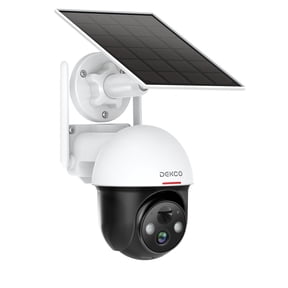 DEKCO Rotating Outdoor Solar Dome Home Security Camera with Motion Alarm