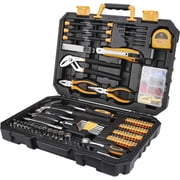 DEKOPRO 196-Piece Home Tool Kit with Hammer, Pliers, Screwdriver Bits, Tape Measure, and Storage Case