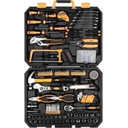 DEKOPRO 198-Piece DIY Home Repair Tool Kit with Durable Plastic Storage Toolbox and General Household Hand Tools