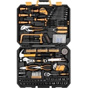 DEKOPRO 198-Piece DIY Home Repair Tool Kit with Durable Plastic Storage Toolbox and General Household Hand Tools