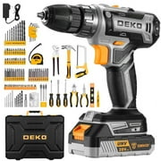 DEKO 20V Brushless Cordless Drill Tool Set – Includes Power Drill, Battery Pack, 186 Hand Tools & Storage Case – Ideal for DIY Projects & Home Repairs Portable Heavy Duty Handle Hardware