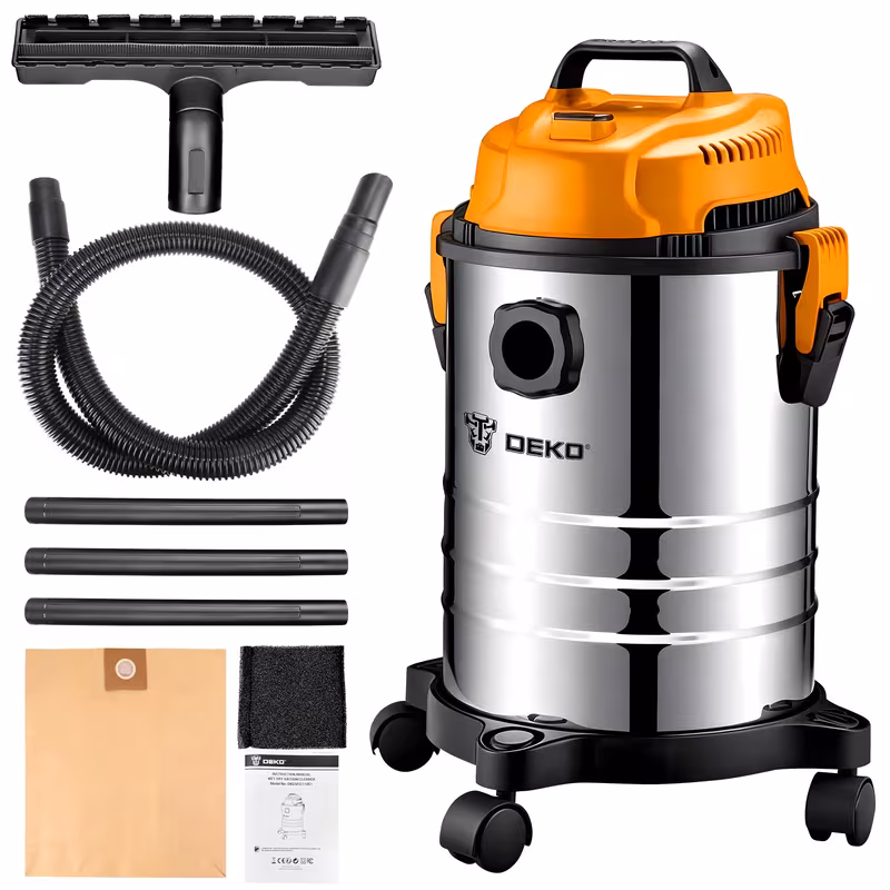 DEKO Wet Dry Vacuum Cleaner | 16 KPa | Powerful Suction | Blower Function | Portable | Lightweight | for Pet Hair, Garage, Cleaning Car, Boat, Home & Workshop