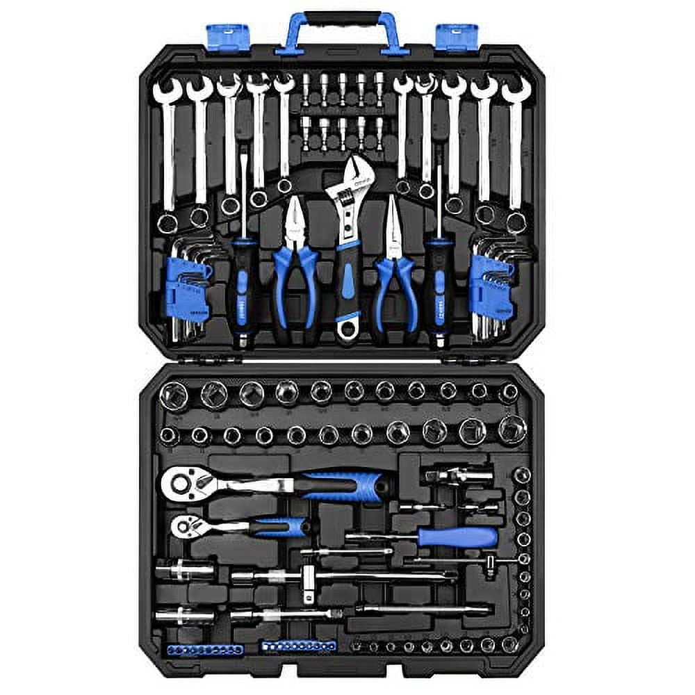 DEKOPRO 118 Piece Tool Kit Professional Auto Repair Tool Set Combination  Package Socket Wrench with Most Useful Mechanics Tools 