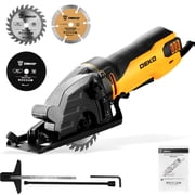 DEKOPRO 5Amp Mini Circular Saw, 5500RPM Compact Electric Saw with 3 Blades for Wood, Tile, Plastic & Soft Metal Cutting, Portable Handheld Power Tool