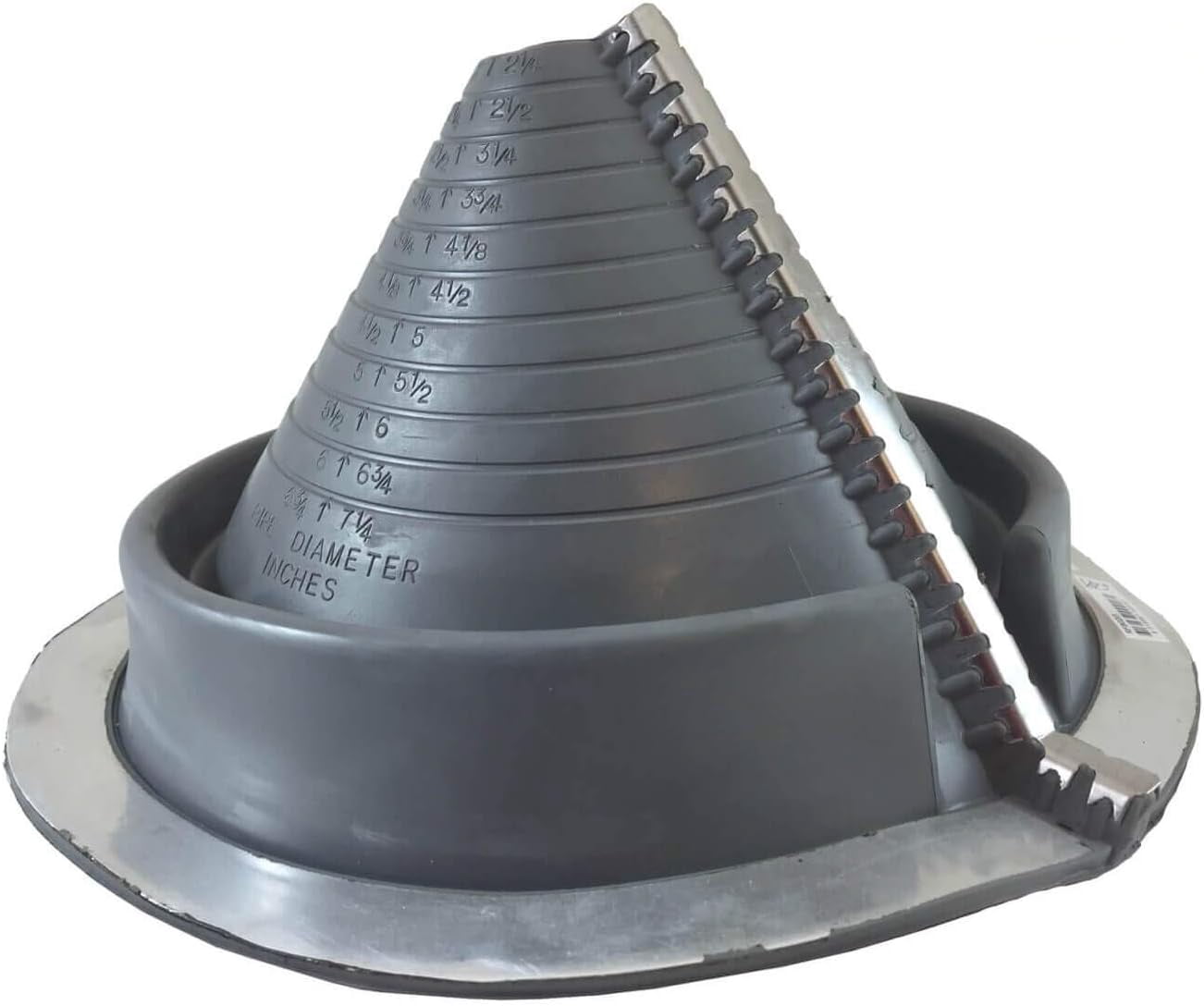 DEKTITE Round Base Pipe Flashing Boot: #802 (RF802G) RETROFIT Gray EPDM ...