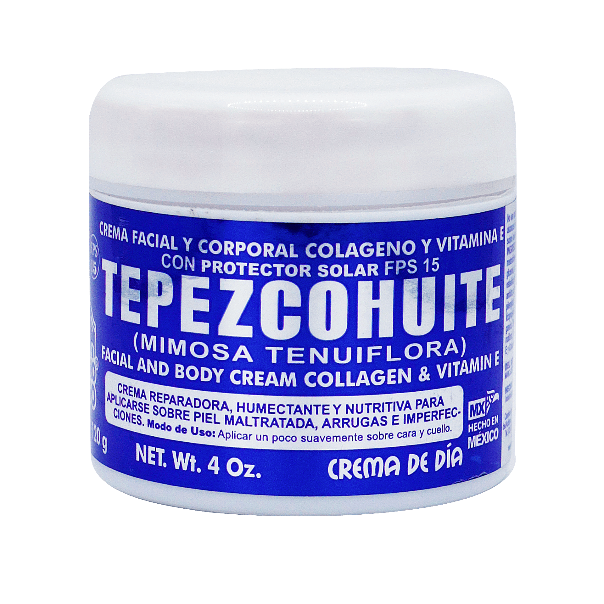DEL INDIO PAPAGO Tepezcohuite Day Cream 4 oz (mimosa tenuiflora)