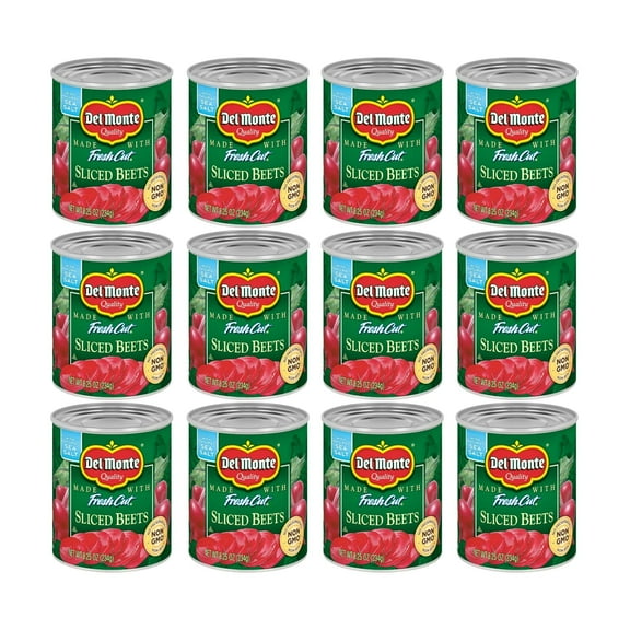 DEL MONTE FRESH CUT Canned Beets KKS1Sliced, Canned Vegetables, 12 Pack, 8.25 oz Can