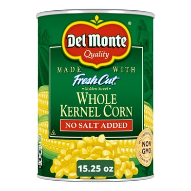 Del Monte No Salt Added Golden Sweet Whole Kernel Corn, 15.25 oz Can, Canned Vegetables