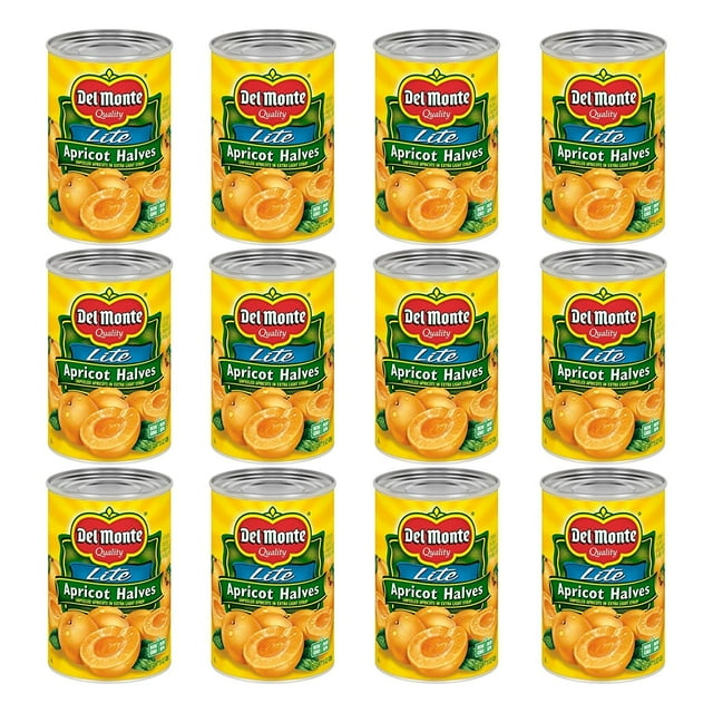 DEL MONTE Lite Apricot Halves in Extra Light Syrup, Canned Fruit, 15 oz