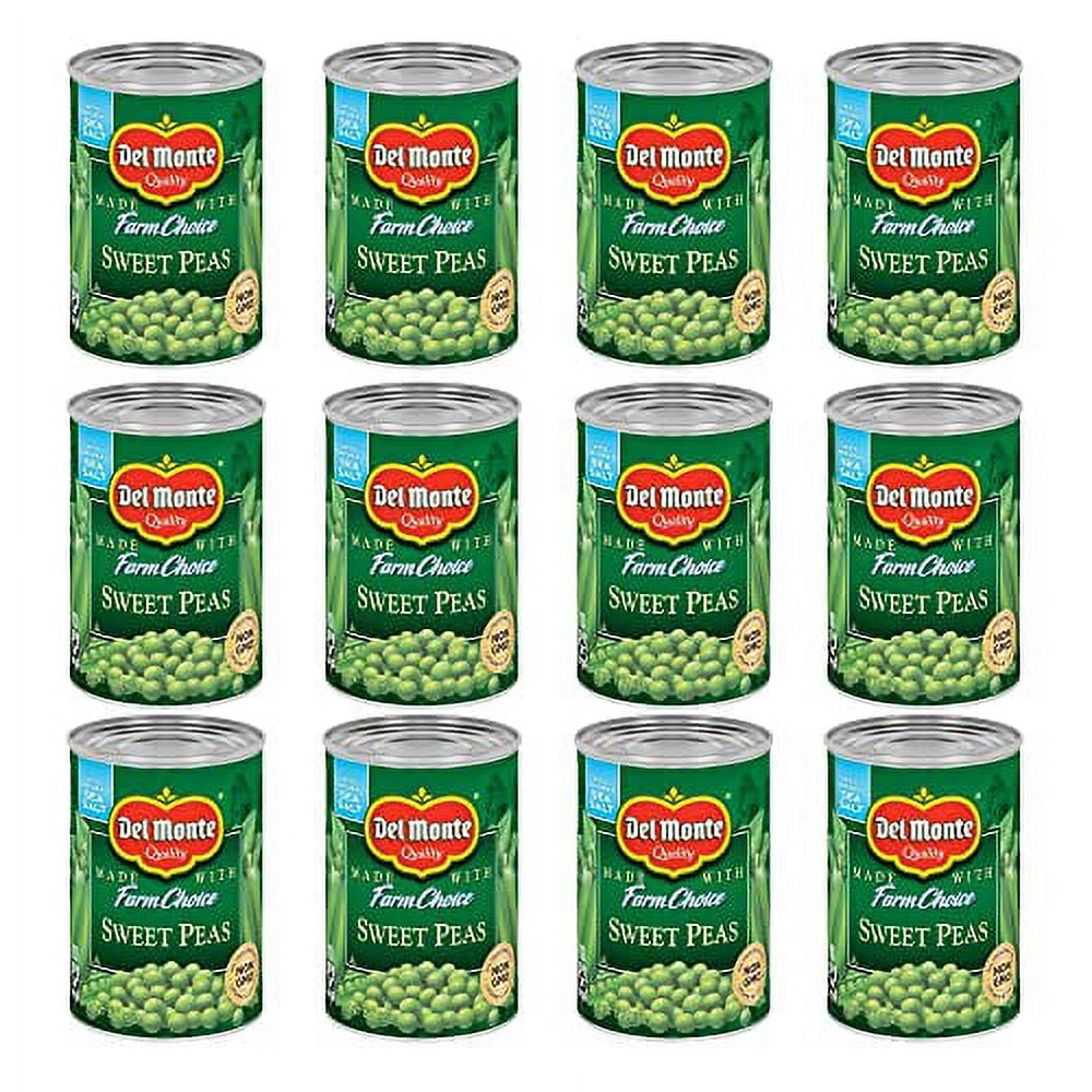 DEL MONTE Sweet Peas Canned Vegetables, 12 Pack, 15 oz Can