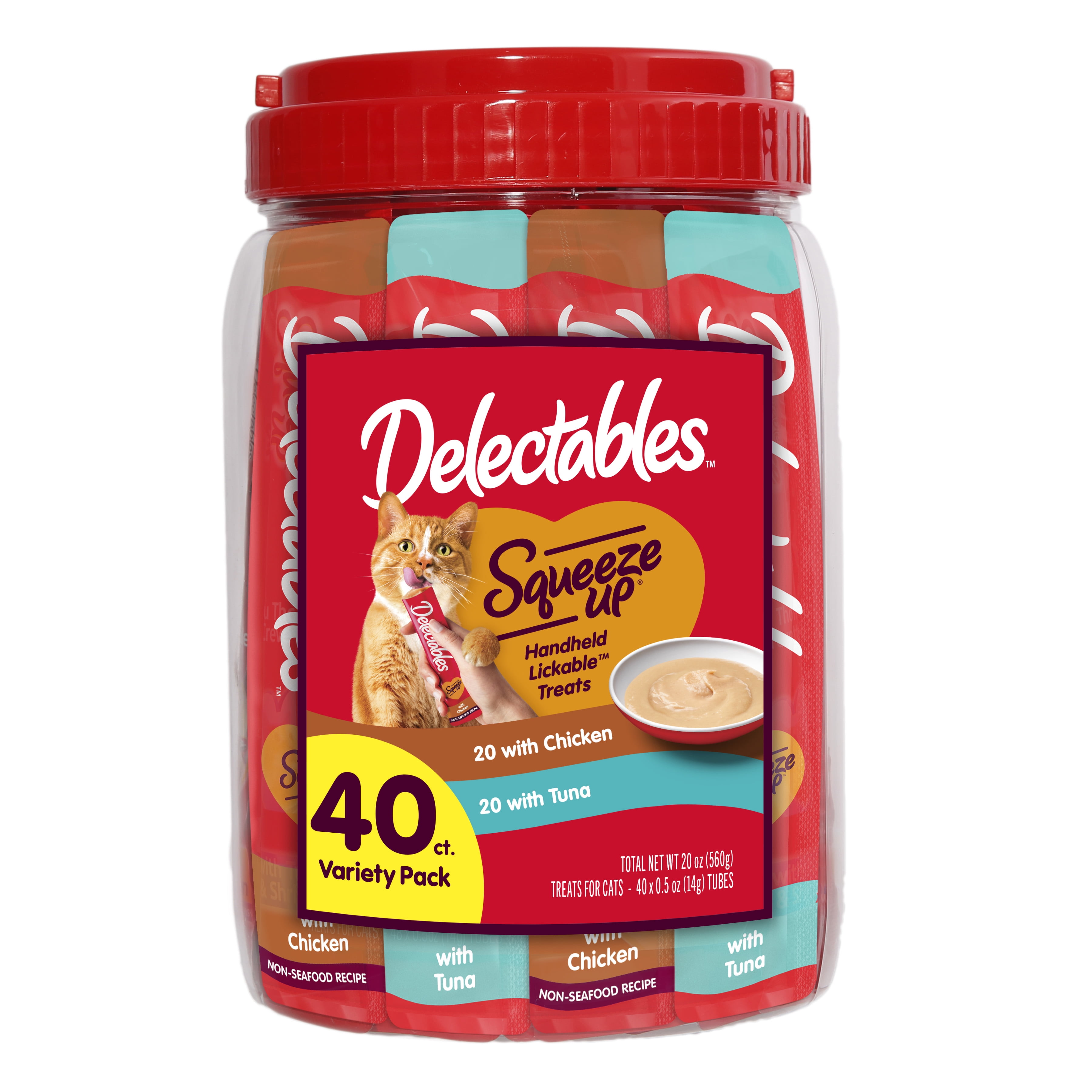 Delectables Squeeze Up Variety Pack Lickable Cat Treats, 0.5-oz tube, 40 count