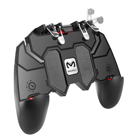 DELAM Mobile Game Controller with L1R1 L2R2 Triggers, PUBG Mobile Controller 6 Fingers Operation, Joystick Remote Grip Aim Keys for 4.7-6.5" iPhone Android iOS Cellphone Gamepad Accessories
