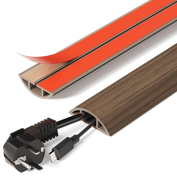 DELAMU 10ft Self-Adhesive Floor Cord Cover, 1.2''W Cord Hider