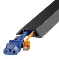 LazySpin 4ft Floor Cord Cover, Cable Protector Heavy Duty Cord Hider, Black