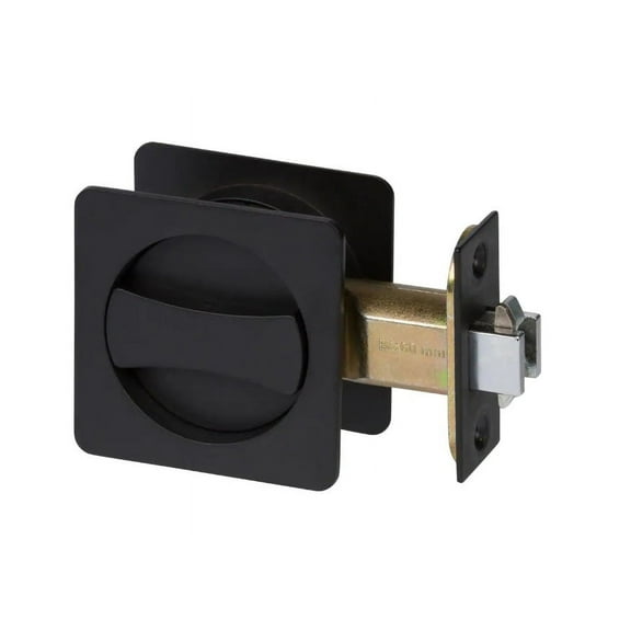 DELANEY HARDWARE Contemporary Black Bed, Bath Privacy Sliding Pocket Door Lock