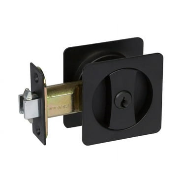 DELANEY HARDWARE Contemporary Square Black Entry Door Sliding Pocket Door Lock
