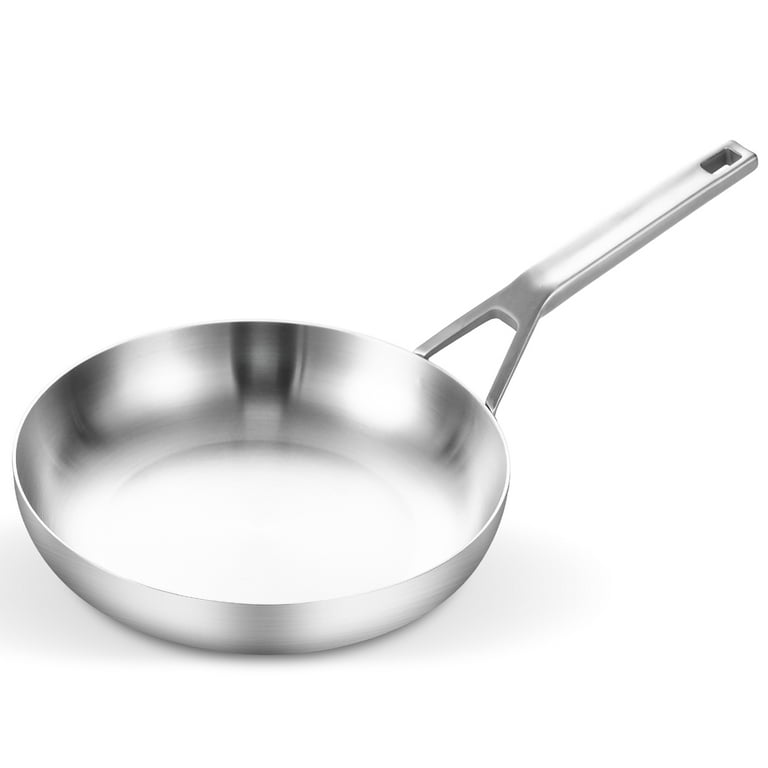 DELARLO 12 inch Frying pan, Whole Body Tri-Ply Stainless Steel Non