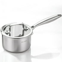 DELARLO 1 Quart Tri-Ply Stainless Steel Saucepan with Lid, Dishwasher & Oven Safe