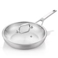thumbnail image 1 of DELARLO 10-Inch Tri-Ply Stainless Steel Frying Pan with Lid, Oven Safe, Suitable for All Stoves, 1 of 6