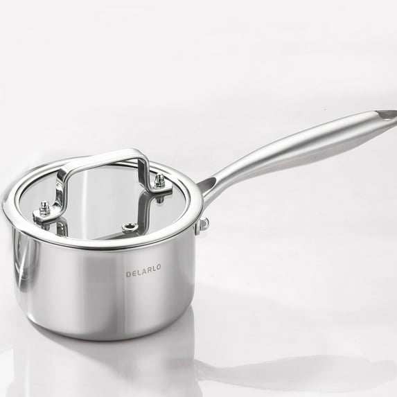 DELARLO 2 Qt Tri-Ply Stainless Steel Saucepan with Lid