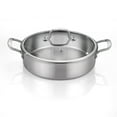 thumbnail image 1 of DELARLO 12-Inch Stainless Steel Saute Pan with Lid, Double Handle, 6 Quart, Induction, Oven & Dishwasher Safe, 1 of 5
