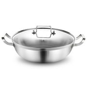 DELARLO Tri-Ply Stainless Steel 11-Inch Frying Pan for Durable Cooking