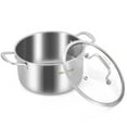 thumbnail image 1 of DELARLO 5 Qt Tri-ply Stainless Steel StockPot with Glass Lid, Induction Compatible, Food Grade Soup & Stew Pot, 1 of 7