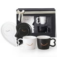 thumbnail image 1 of DELARLOCHEF Smile pattern mug, Black and white, Mr and Mrs Gift, 1 of 11
